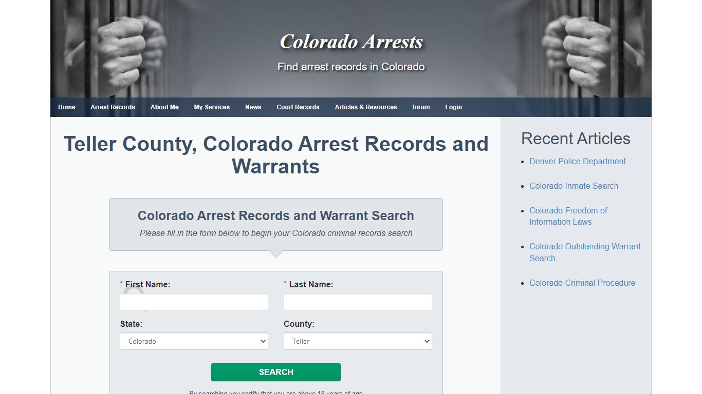 Teller County, Colorado Arrest Records and Warrants