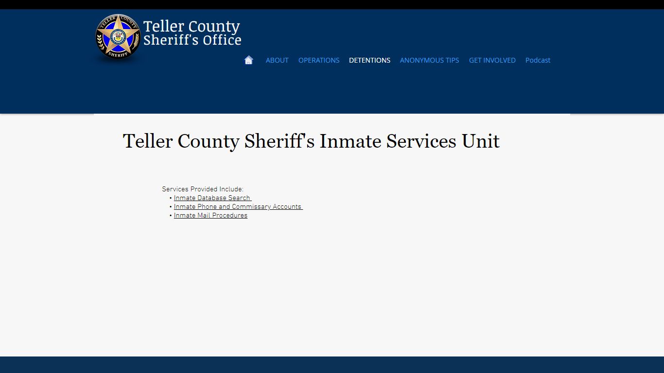 Inmate Services | TCSO