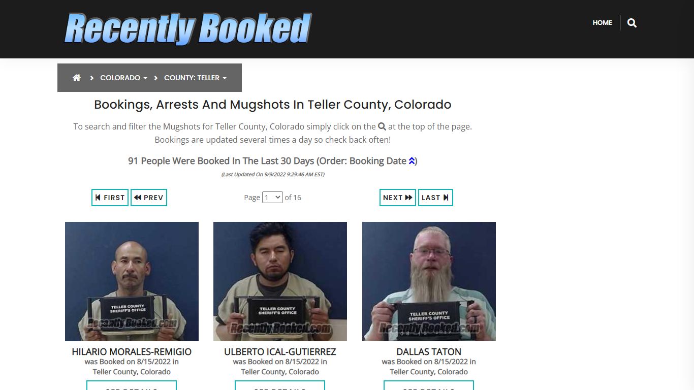 Recent bookings, Arrests, Mugshots in Teller County, Colorado